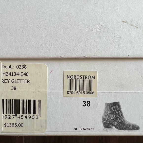 CHLOÉ Susanna Studded Ankle Boots grey glitter - Picture 3 of 8